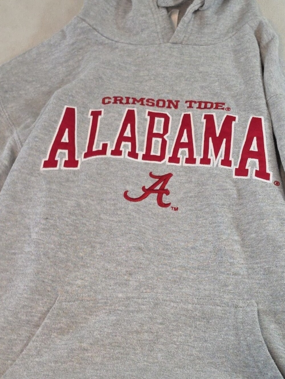 Pro Edge Gray Crewneck with Crimson Alabama Chest Logo
